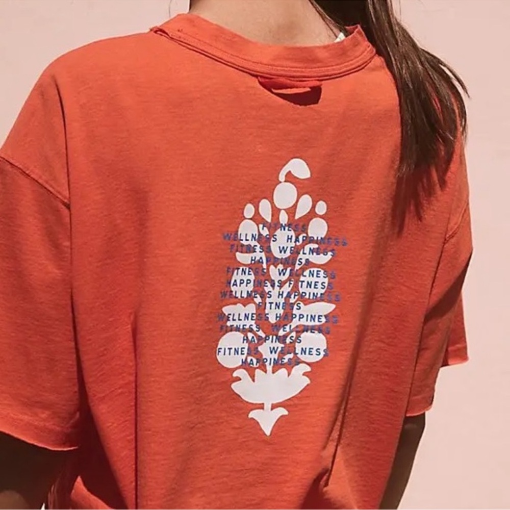 FREE PEOPLE MOVEMENT:”Inspire” New York Runs Graphic Logo Tee..NWOT